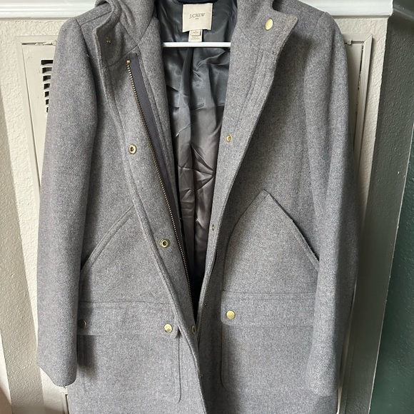 J. Crew Gray Utility Jacket with Hood - Picture 2 of 4